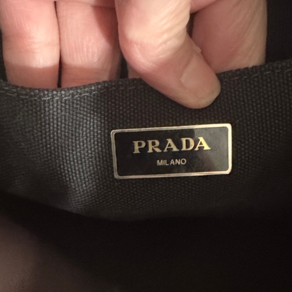 Medium. Prada Black Canvas Tote Bag - Picture 3 of 5